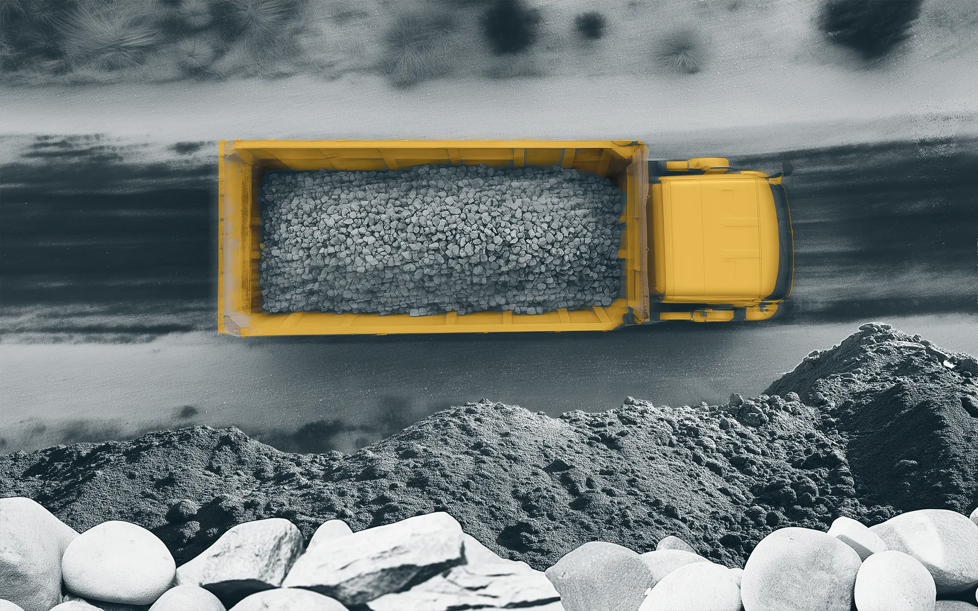 Transporte eficiente de áridos en obras y proyectos viales